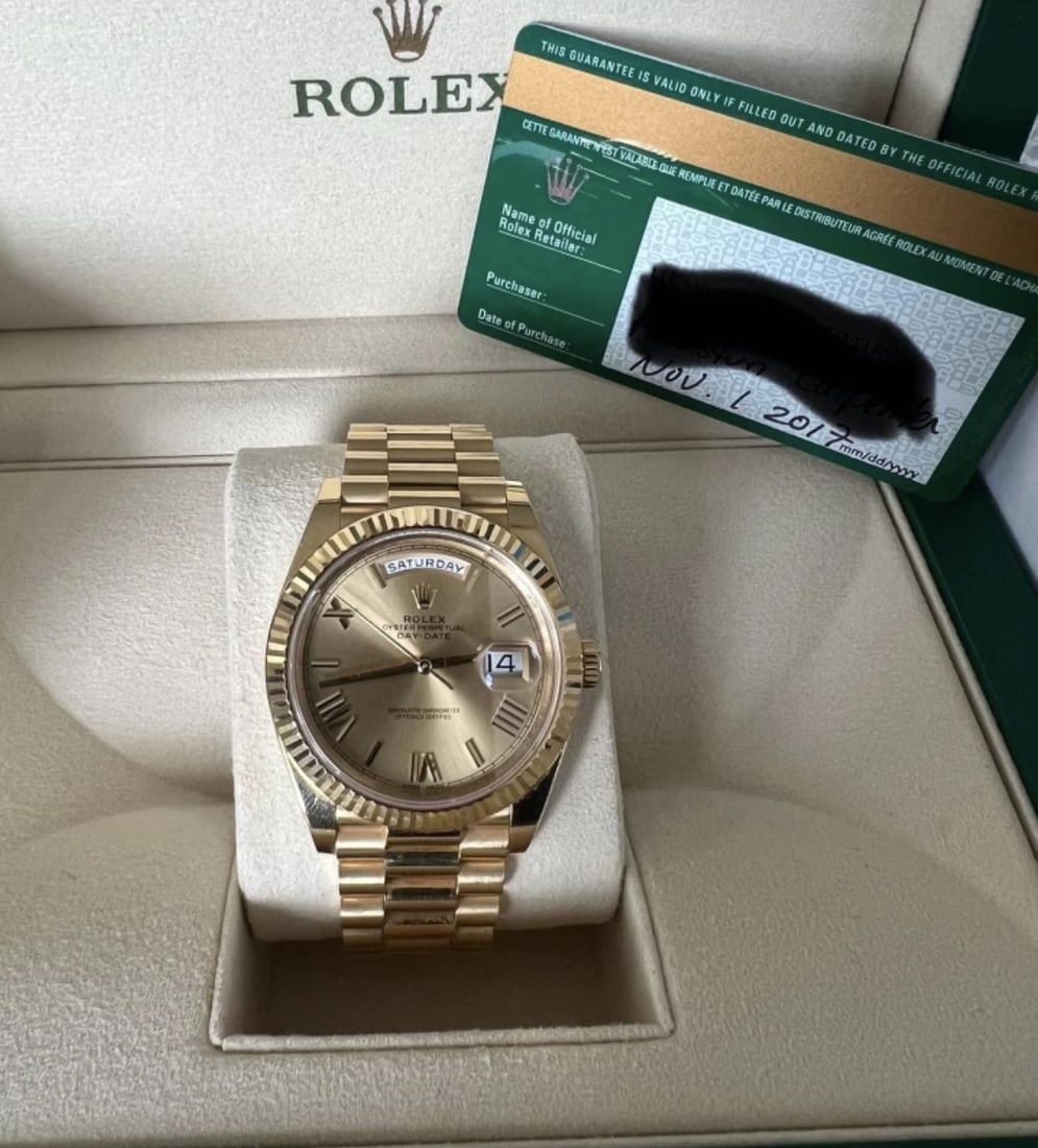 New 18kt Yellow Gold 40mm DayDate Rolex comes with Box & Papers: New 18kt Yellow Gold 40mm DayDate Rolex comes with Box & Papers #3SS13673v8