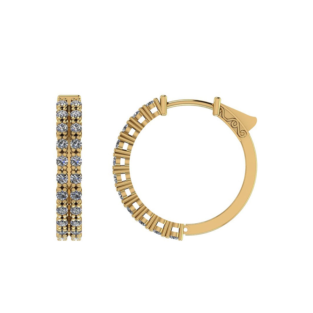 1.20 Ctw SI2/I1 Diamond Prong Set 14K Yellow Gold Huggie Earrings: Center Diamond Weight : 1.20 Ctw (Round Cut) Center Diamond Color :- J-K Center Clarity : SI2/I1 Stone Setting : Prong Metal Weight : Approx 6.00 Gram 14K Yellow Gold Huggie Earrings Size 0.70 Inch MJ