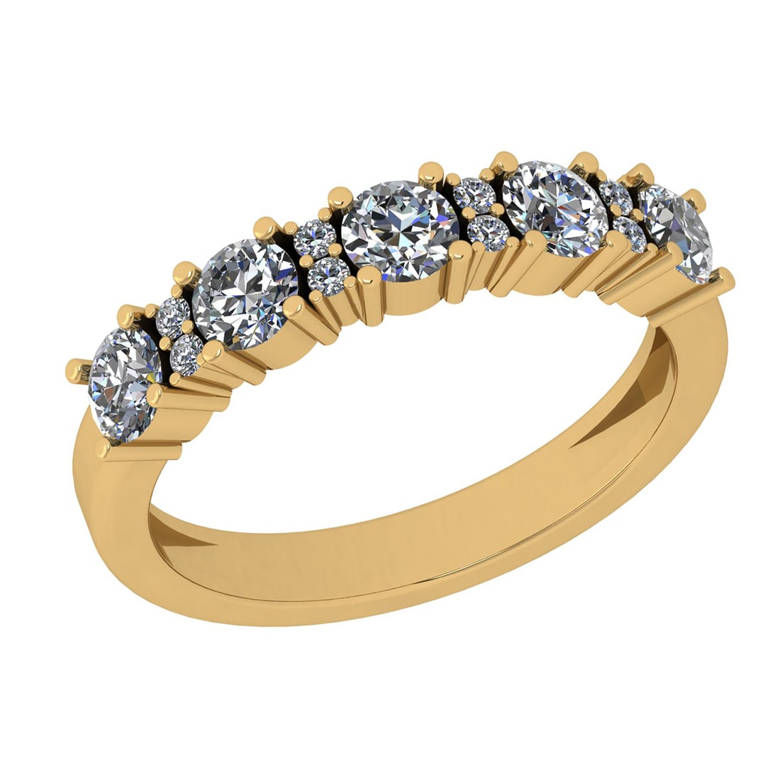 0.55 Ctw Diamond 14k Yellow Gold Eternity Band Ring: Center Diamond Weight : 0.55 Ctw (Round Cut ) Center Diamond Color : J-K Stone Setting : Prong Center Stone Clarity : SI2/I1 Metal Weight : Approx 3.20 Gram 14k Yellow Gold Eternity Band Ring Current 
