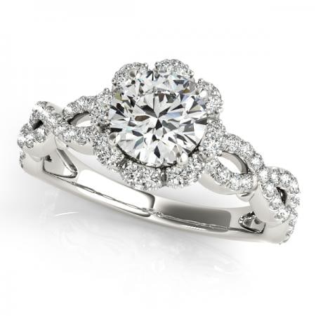 CERTIFIED PLATINUM 1.00 CTW J-K/VS-SI1 DIAMOND HALO ENGAGEMENT RING (1 of 1)
