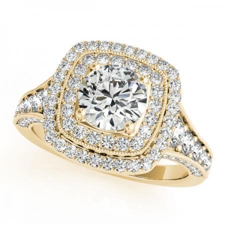 CERTIFIED 18K YELLOW GOLD 1.53 CTW J-K/VS-SI1 DIAMOND HALO ENGAGEMENT RING: CERTIFIED 18K YELLOW GOLD 1.53 CTW J-K/VS-SI1 DIAMOND HALO ENGAGEMENT RING (CENTER STONE DIAMOND .70 CTWW J-K/VS-SI1) please request ring size upon payment #3SS86423v3