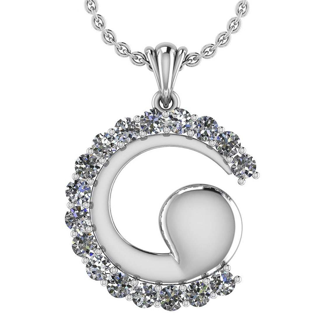 1.17 Ctw SI2/I1 Diamond 14K White Gold Necklace: Center Stone Weight : 1.17 Ctw (Round Cut ) Center Stone Color : J-K Stone Clarity : SI2/I1 Center Stone Setting : Prong Metal Weight : Approx 4.50 Gram 14K White Gold Necklace #3SS42607v8
