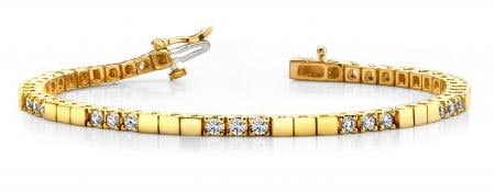 14K YELLOW GOLD 1 CTW G-H SI2/SI3 CLASSIC DIAMOND BLOCK HARMONY TENNIS BRAC: 14K YELLOW GOLD 1 CTW G-H SI2/SI3 CLASSIC DIAMOND BLOCK HARMONY TENNIS BRACELET #3SS20053v5