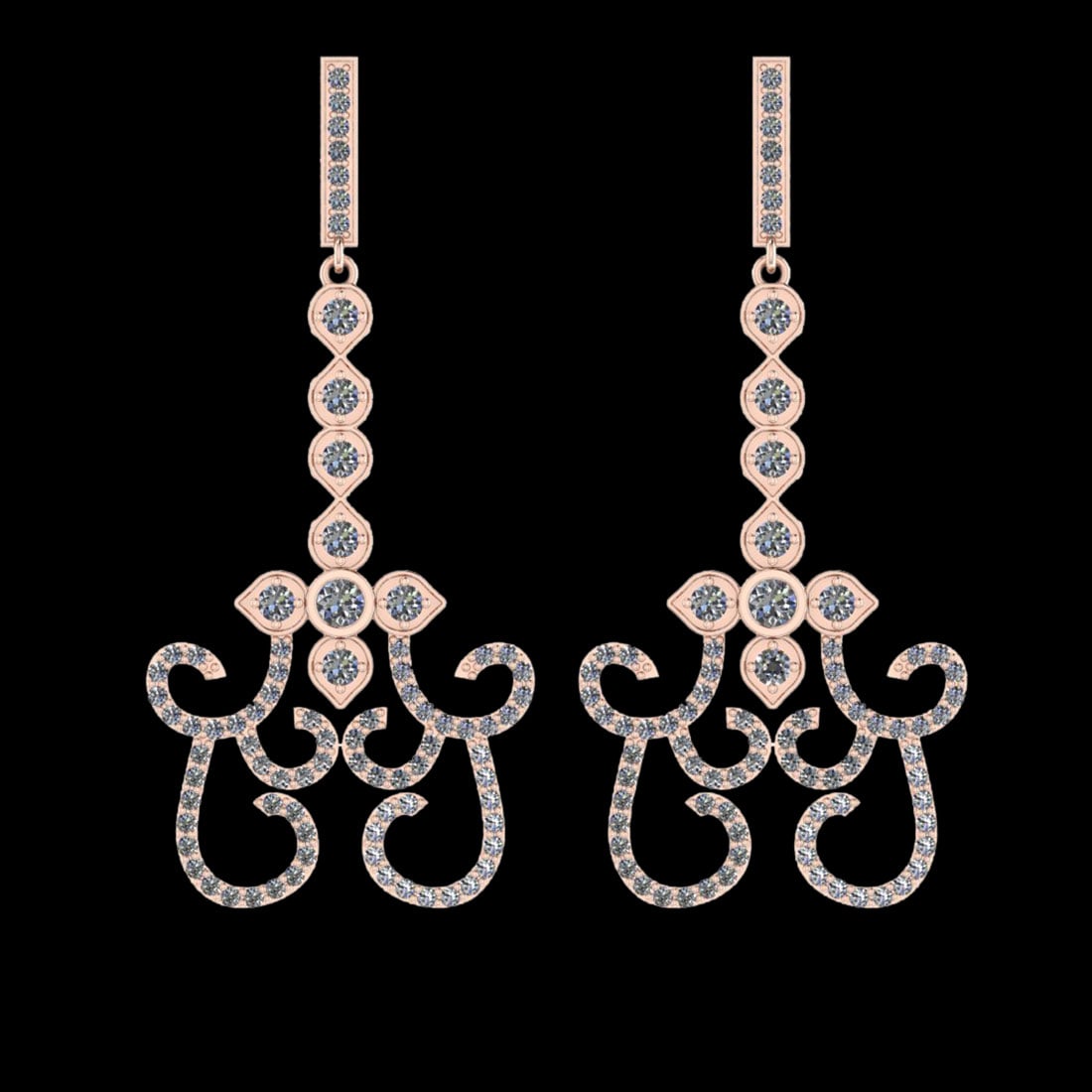 1.52 Ctw VS/SI1 Diamond 10K Rose Gold Dangling Earrings: Diamond Weight : 1.52 Ctw ( Round Cut ) Diamond Stone Color : J-K Stone Clarity : VS/SI1 Stone Setting : Prong Metal Weight : Approx 9.10 Gram 10K Rose Gold Dangling Earrings (ALL DIAMOND ARE LAB