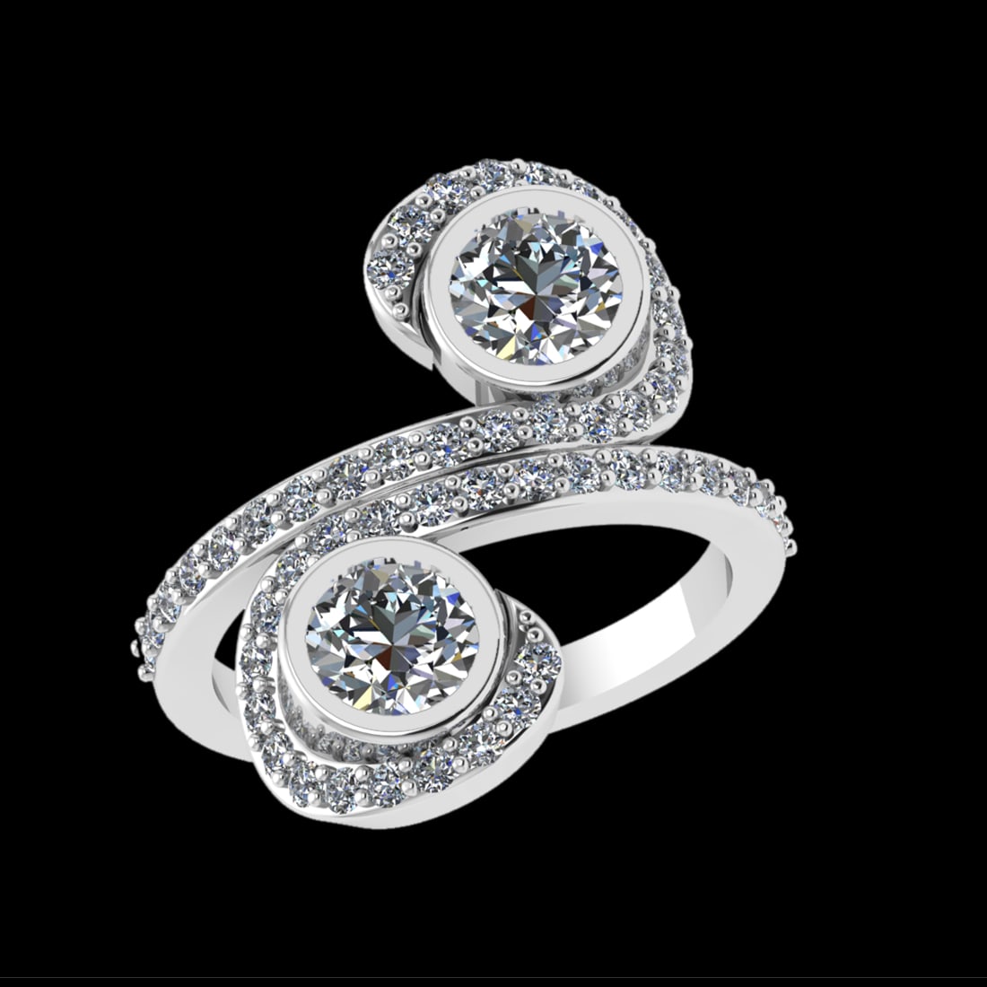 2.07 Ctw VS/SI1 Diamond Prong Set 10K White Gold Engagement Ring (ALL DIAMO: Center Diamond Weight :-1.32 Ctw ( Round cut) Color :- J-K Clarity : I2/I3 Center Stone Setting : Prong Side Diamond Weight Of Ctw 0.75 Ctw Color : J-K Clarity : VS/SI1 Stone Setting : Prong Metal