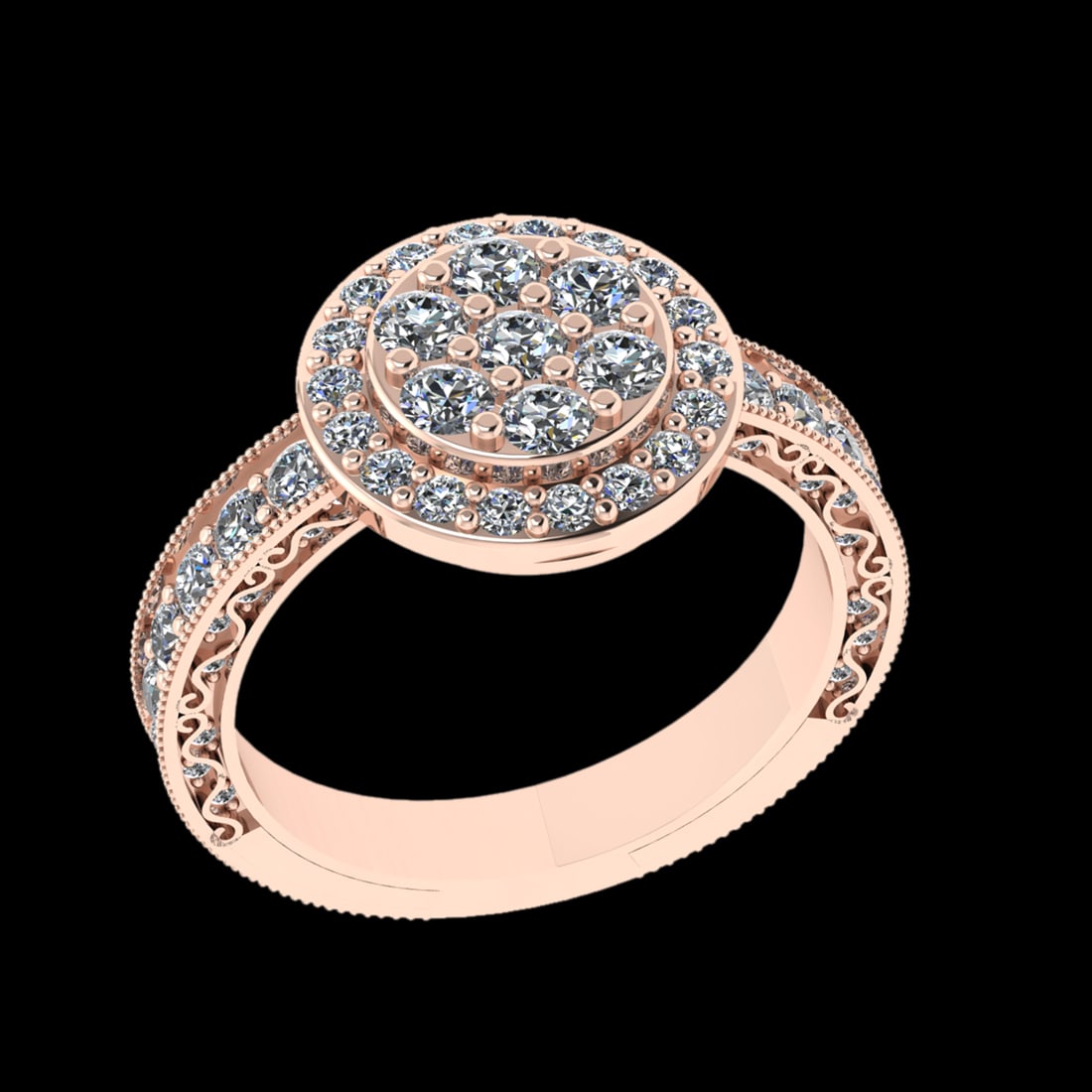 1.50 Ctw VS/SI1 Diamond 18k Rose Gold Engegament/Wedding Ring: Total Diamond Weight : 1.50 Ctw (Round cut) Center Diamond Color :- J-K Center Clarity : VS/SI1 Stone Setting : Prong Metal Weight : Approx 4.90 Gram 18k Rose Gold Engegament/Wedding Ring Current