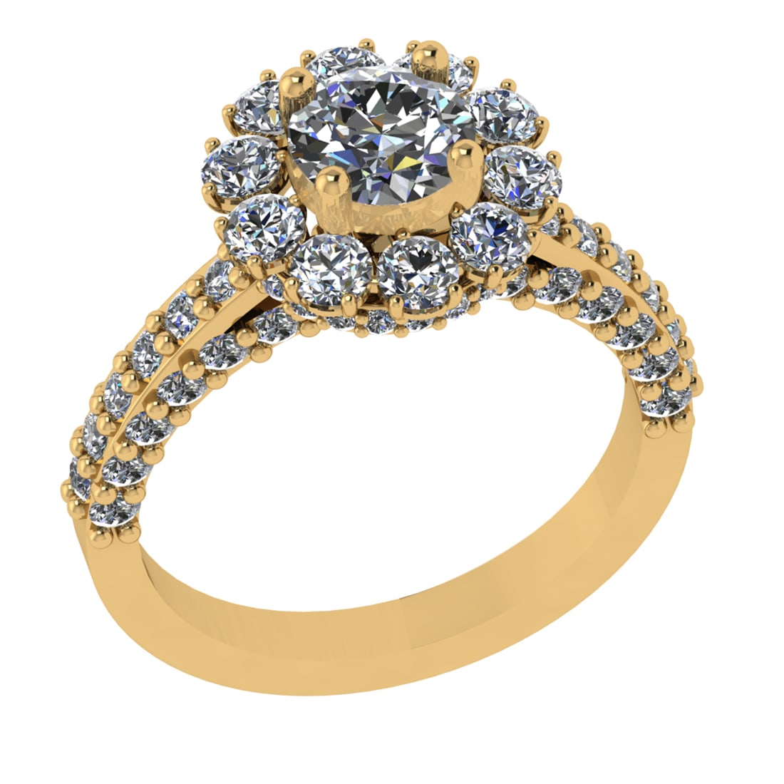 2.87 Ctw VS/SI1 Diamond 14K Yellow Gold Engagement Ring (ALL DIAMOND ARE LA: Center Diamond Weight :- 1.00 Ctw (Round cut) Color :- J-K Clarity : VS/SI1 Center Stone Setting : Prong Side Diamond Weight Of Ctw 1.87 Ctw Color : J-K Clarity : VS/SI1 Stone Setting : Prong Metal We