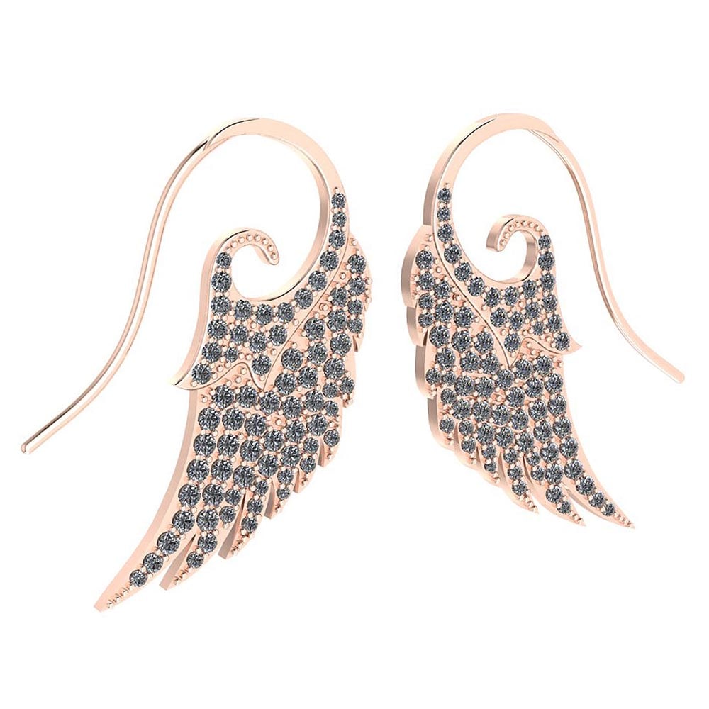 Certified 1.36 Ctw Diamond Wire Hook Earrings New Collection 18 k Rose Gold: Diamond Stone Weight ; 1.36 Ctw (148 Pcs Round) Diamond Stone Color: White G-H Diamond Stone Clarity: VS/SI1 Center Stone Setting: Pave Weight: Approx 7.50 Gram 18K Rose Gold Wire Hook Earrings #3SS19