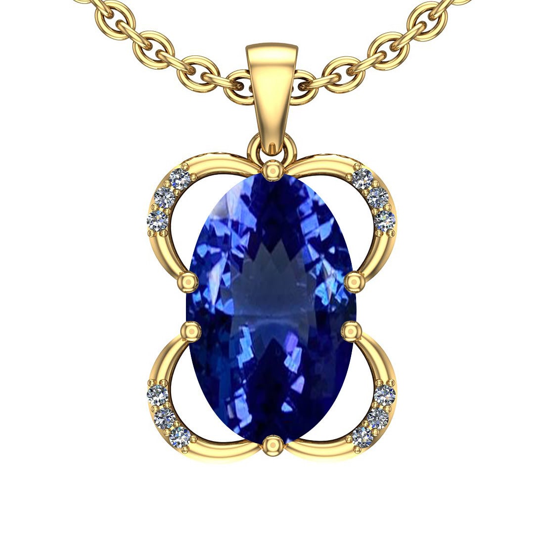 Certified 4.49 Ctw VS/SI1 Tanzanite And Diamond 14k Yellow Gold Victorian S: Center Stone Approx Weight: 4.33 Ctw (1 Pcs Oval Cut) Center Stone Color: Tanzanite Center Stone Setting: Prong Side Stone 0.16 Ctw Side Stone Color: J-K Stone Clarity: VS/SI1 Stone Setting: Prong