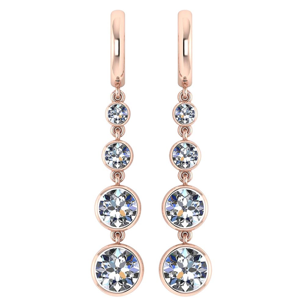 Certified 1.73 Ctw Diamond VS/SI1 Earrings For 14K Rose Gold: Diamond Stone Approx Weight: 1.73 Ctw (8 Pcs Round) Stone Color: White G-H Diamond Stone Clarity: VS/SI1 Stone Setting: Bezel Metal Approx Weight: Approx 2.90 Gram 14K Rose Gold Earrings #3SS22066v6