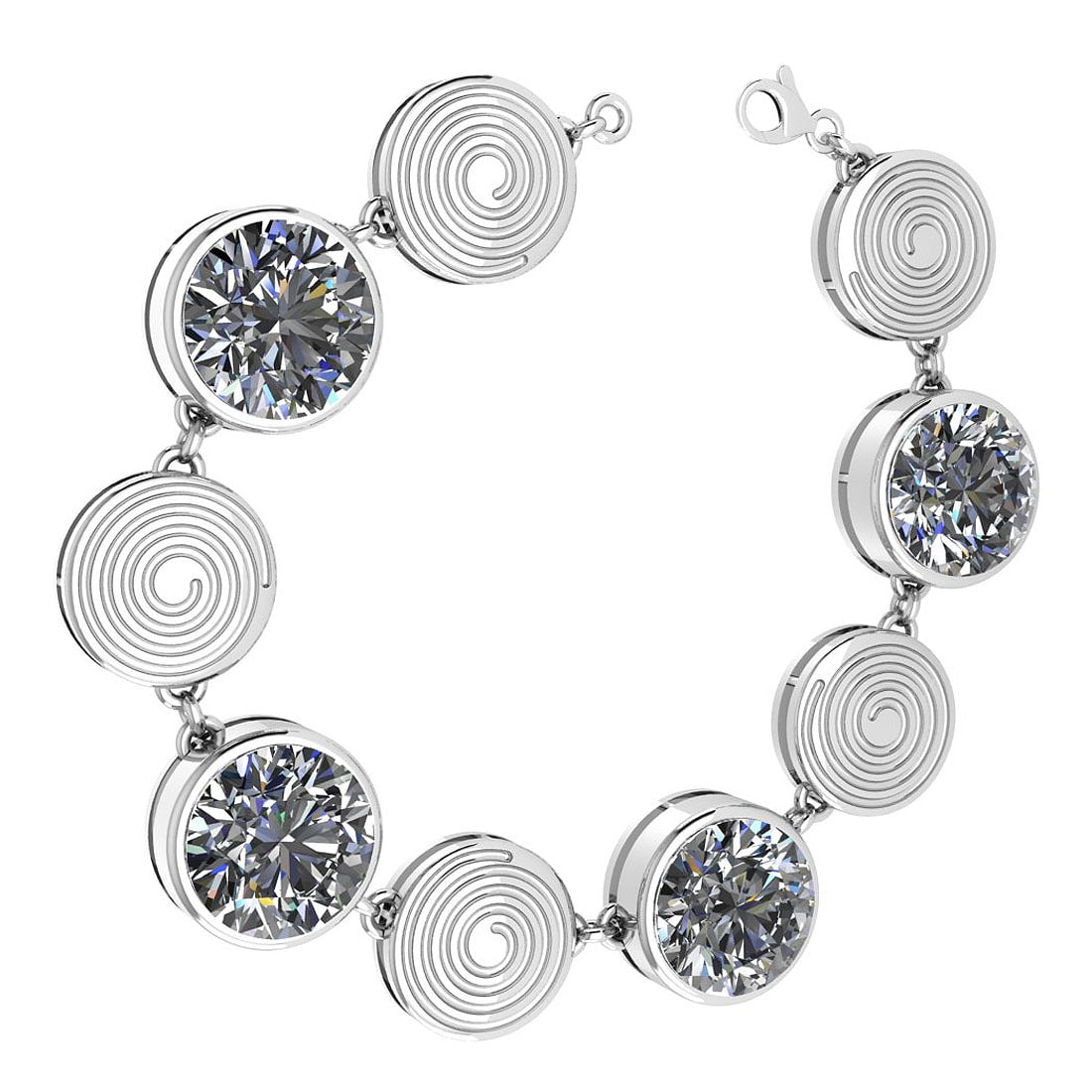 Certified 4.00 Ctw Diamond I1/I2 Bracelet 14K White Gold Made In USA: Diamond Stone Weight Approx ; 4.00 Ctw (4 Pcs Round) Diamond Stone Color: White G-H Diamond Stone Clarity: I1/I2 Stone Setting: Bezel Metal Weight: 14K White Gold Bracelet Made In USA #3SS21804v6