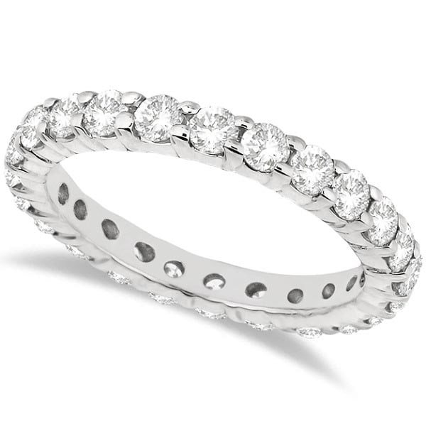 Diamond Eternity Ring Wedding Band in 14k White Gold 2.00ctw: CENTER STONE; Diamond CENTER STONE CLARITY; SI CENTER STONE COLOR; J-K CENTER STONE SETTING; Prong SIDE STONE CLARITY; SIDE STONE COLOR; SIDE STONE SETTING; ctw OF SIDE STONE: SIDE STONE QUALITY; #3SS