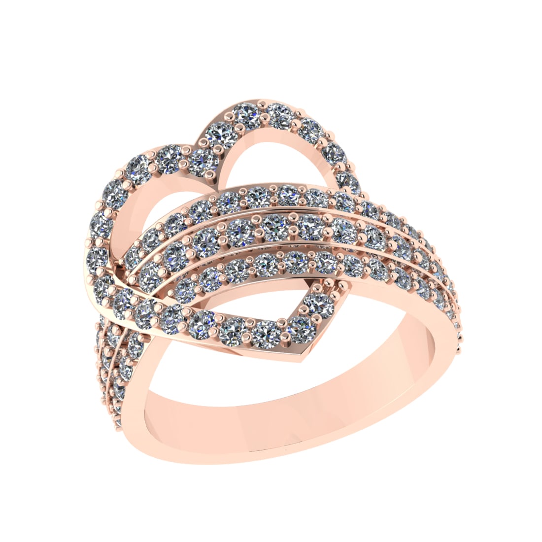 1.39 Ctw SI2/SI1 Diamond 14k Rose Gold Engagement Ring (ALL DIAMOND ARE LAB (1 of 2)