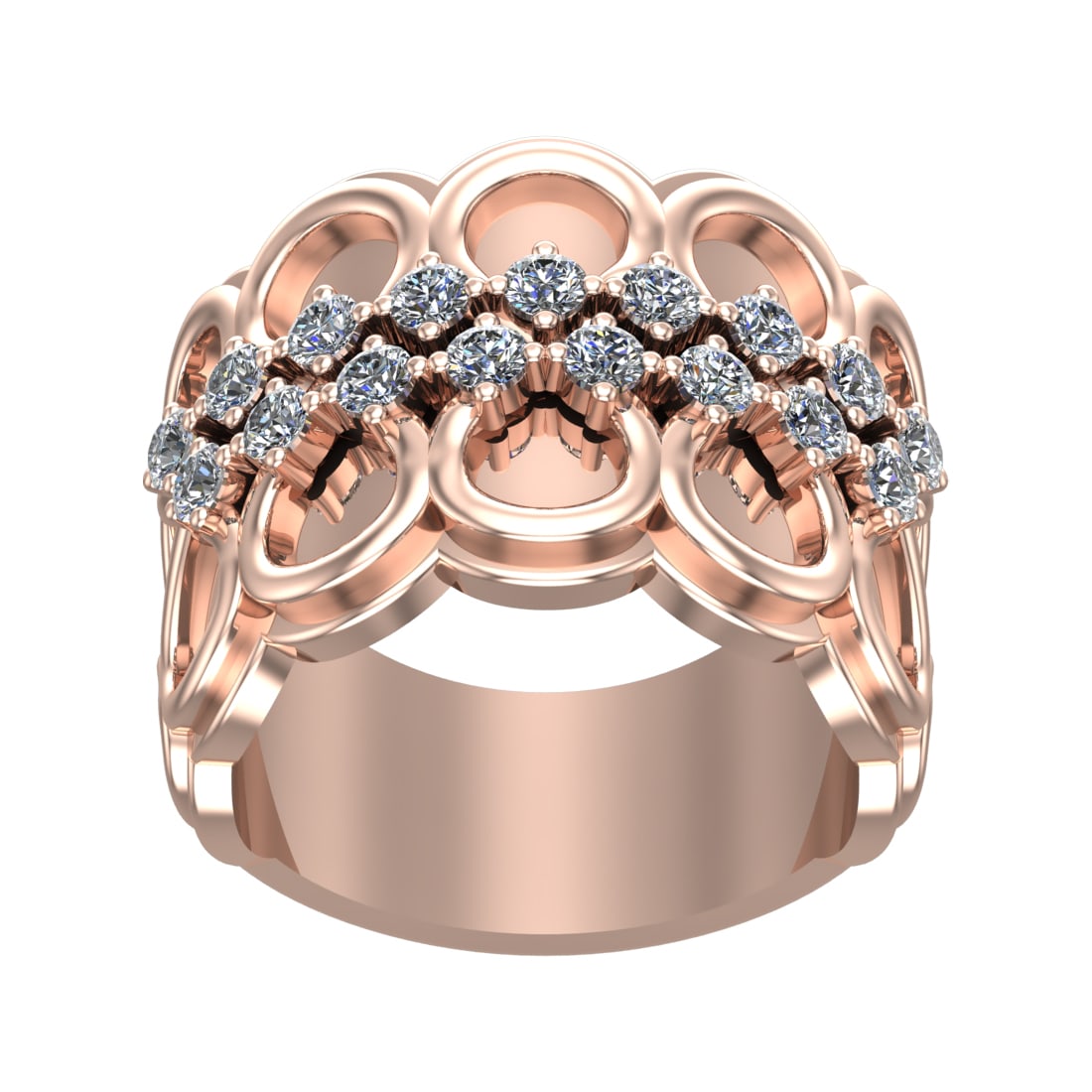 1.17 Ctw SI2/SI1 Diamond Prong Set 14k Rose Gold Engagement Ring (ALL DIAMO (1 of 1)