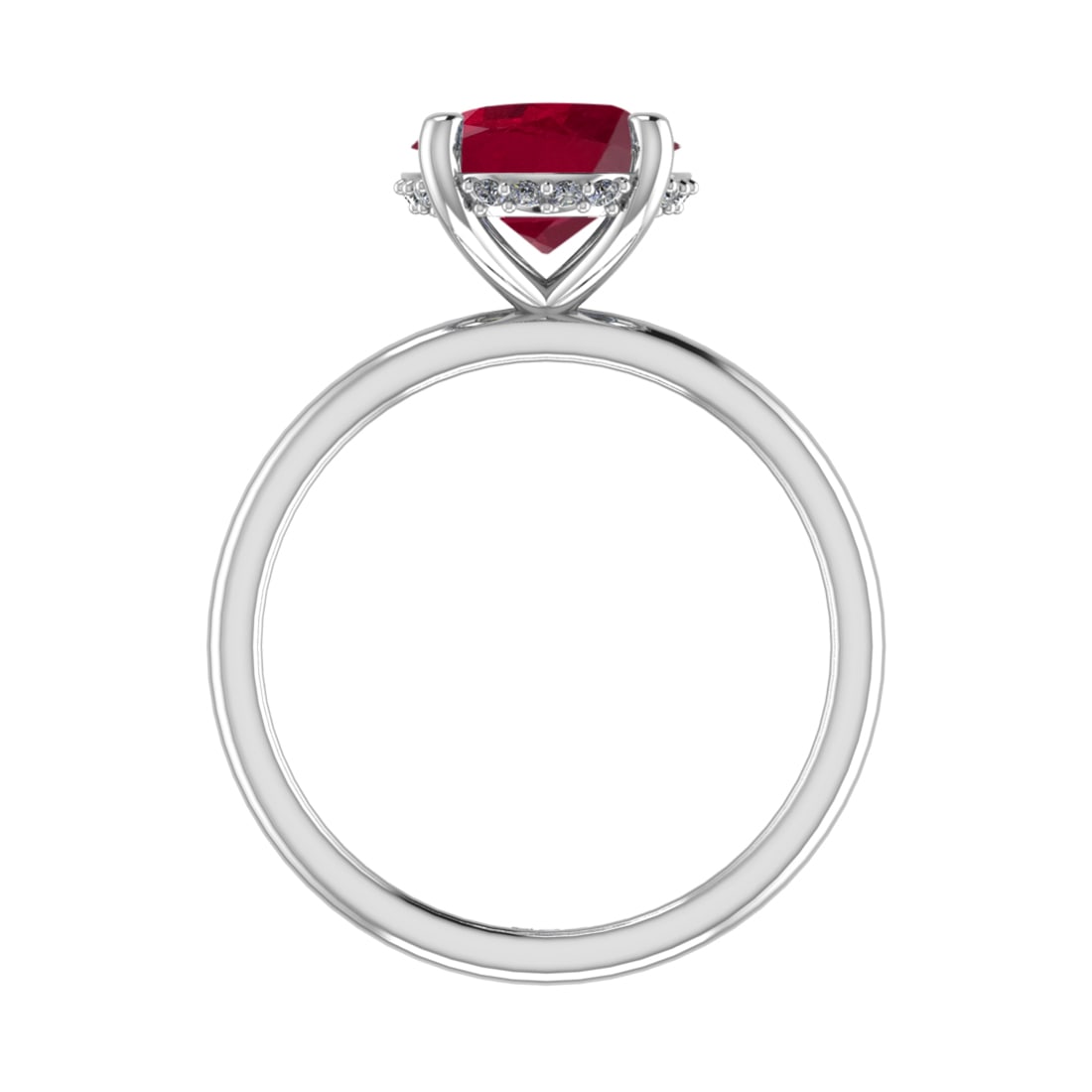 2.59 Ctw VS/SI1 Ruby and Diamond 14k white Gold Engagement Ring (ALL DIAMON: Center Stone Weight :-2.50 Ctw ( Oval Cut) Center Stone Color :-Ruby Center Stone Setting : Prong Side Diamond Weight Of Ctw :- 0.09 Ctw Color : J-K Clarity : VS/SI1 Daimond Setting : Prong Metal Weig