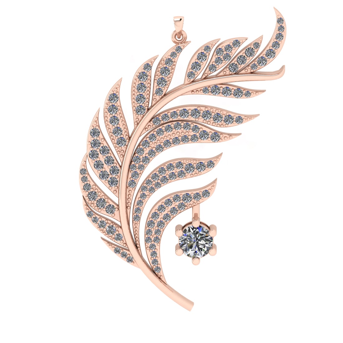1.25 Ctw VS/SI1 Diamond 14k Rose Gold Pendant (ALL DIAMOND ARE LAB GROWN ): Center Daimond Weight :-0.50 Ctw ( Round Cut) Color : J-K Clarity : VS/SI1 Side Diamond Weight Of Ctw 0.75 Ctw Color : J-K Clarity : VS/SI1 Daimond Setting : Prong Metal Weight : Approx 4.90 gram 14k 