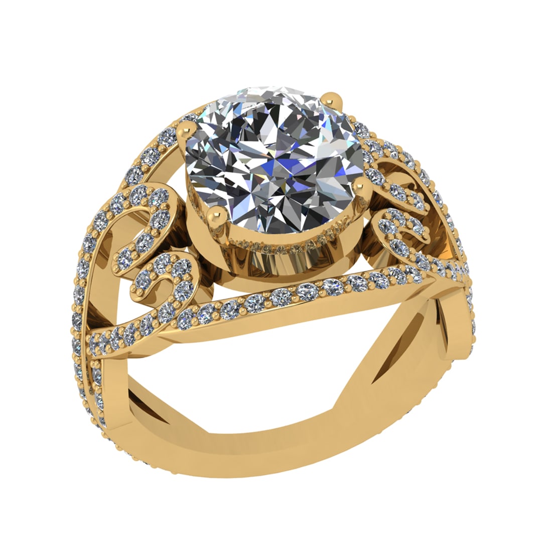 3.63 Ctw SI2/SI1 Diamond Prong Set 14k Yellow Gold Engagement Ring: Center Daimond Weight :-2.80 Ctw ( Oval Cut) Color : G-H Clarity : SI2/SI1 Side Diamond Weight Of Ctw 0.83 Ctw Color : G-H Clarity : SI2/SI1 Daimond Setting : Prong Metal Weight : Approx 6.06 gram