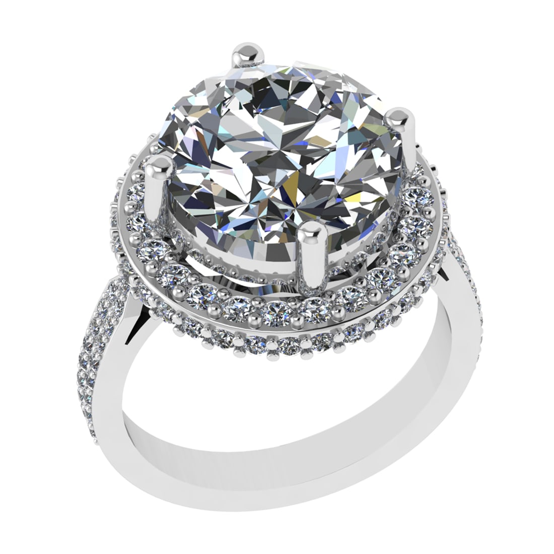4.21 Ctw VS/SI1 Diamond Prong Set 14k white Gold Engagement Ring