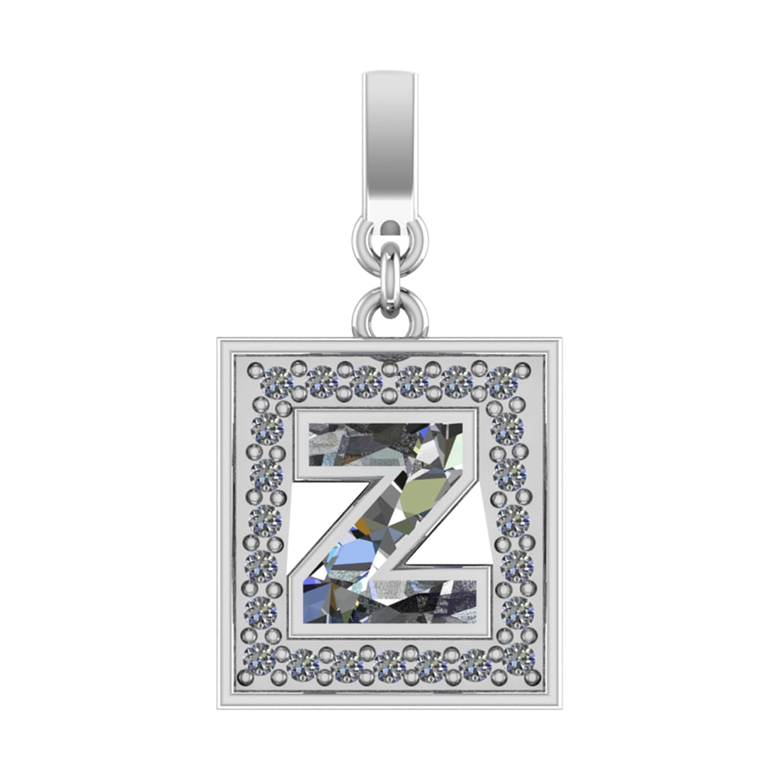 1.12 Ctw SI2/SI1 Diamond Prong Set 14k White Gold Alphabet-Z Pendant (ALL D: Center Daimond Weight :-0.94 Ctw Color : White Side Diamond Weight Of Ctw 0.18 Ctw Color : G-H Clarity : SI2/SI1 Daimond Setting : Prong Metal Weight : Approx 4.91 gram 14k White Gold Alphabet-Z Penda