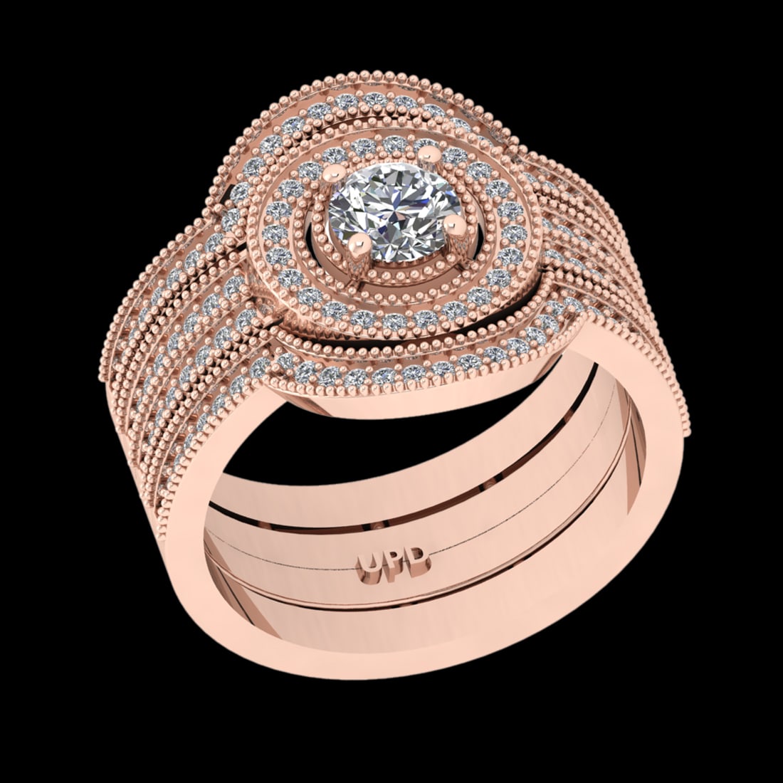 1.15 Ctw VS/SI1 Diamond 18K Rose Gold Engagement Ring: Center Diamond Weight :- 0.50 Ctw (Round cut) Color :- G-H Clarity : VS/SI1 Center Stone Setting : Prong Side Diamond Weight Of Ctw 0.65 Ctw Color : G-H Clarity : VS/SI1 Stone Setting : Prong Metal We