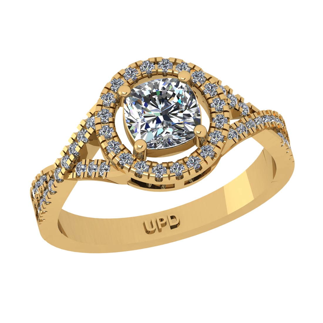 1.40 Ctw VS/SI1 Diamond 14k Yellow Gold Engagement halo Ring (ALL DIAMOND A: Center Daimond Weight :-1.00 Ctw ( Cushion Cut) Color : G-H Clarity : VS/SI1 Side Diamond Weight Of Ctw 0.40 Ctw Ctw Color : G-H Clarity : VS/SI1 Daimond Setting : Prong Metal Weight : Approx 4.20 gra