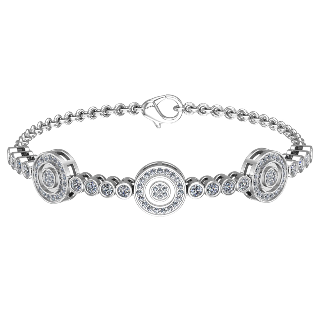 4.16 Ctw SI1/SI2 Diamond 14k white Gold Bracelet (ALL DIAMOND ARE LAB GROWN: Total Daimond Weight :-4.16 Ctw Color : G-H Clarity : SI1/SI2 Setting : Prong Metal Weight : Approx 29.11 gram 14k White Gold Bracelet (ALL DIAMOND ARE LAB GROWN) Current Size 7.5 inch #3SS65496v15
