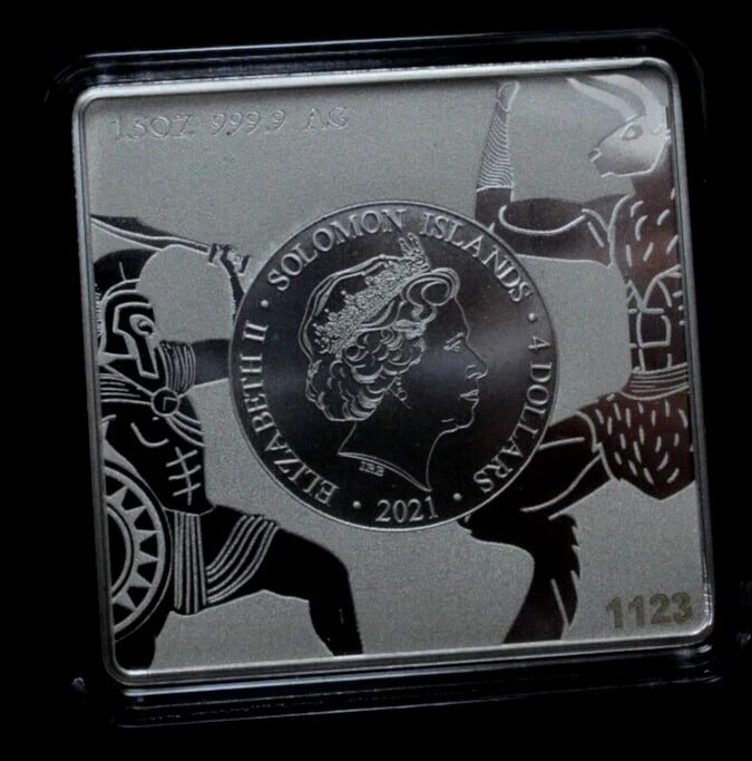 2021 1.5 oz 9999 Silver Minotaur Labyrinth of Crete Solomon Islands: 2021 1.5 oz 9999 Silver Minotaur Labyrinth of Crete Solomon Islands #3SS98554v15