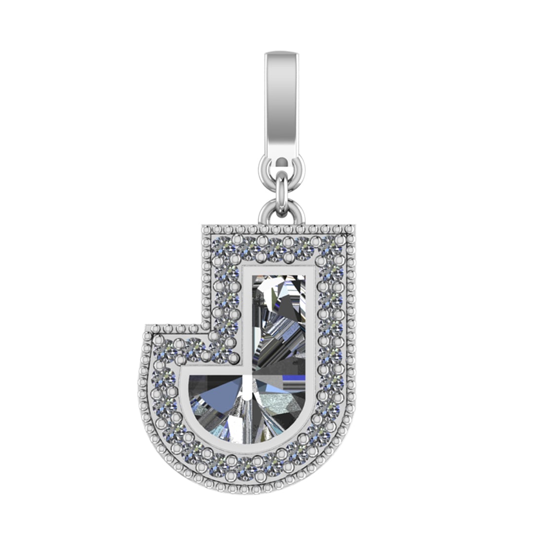 0.80 Ctw SI2/SI1 Diamond Prong Set 14k White Gold Alphabet-J Pendant (ALL D: Center Daimond Weight :-0.60 Ctw Color : White Side Diamond Weight Of Ctw 0.20 Ctw Color : G-H Clarity : SI2/SI1 Daimond Setting : Prong Metal Weight : Approx 4.53 gram 14k White Gold Alphabet-J Penda