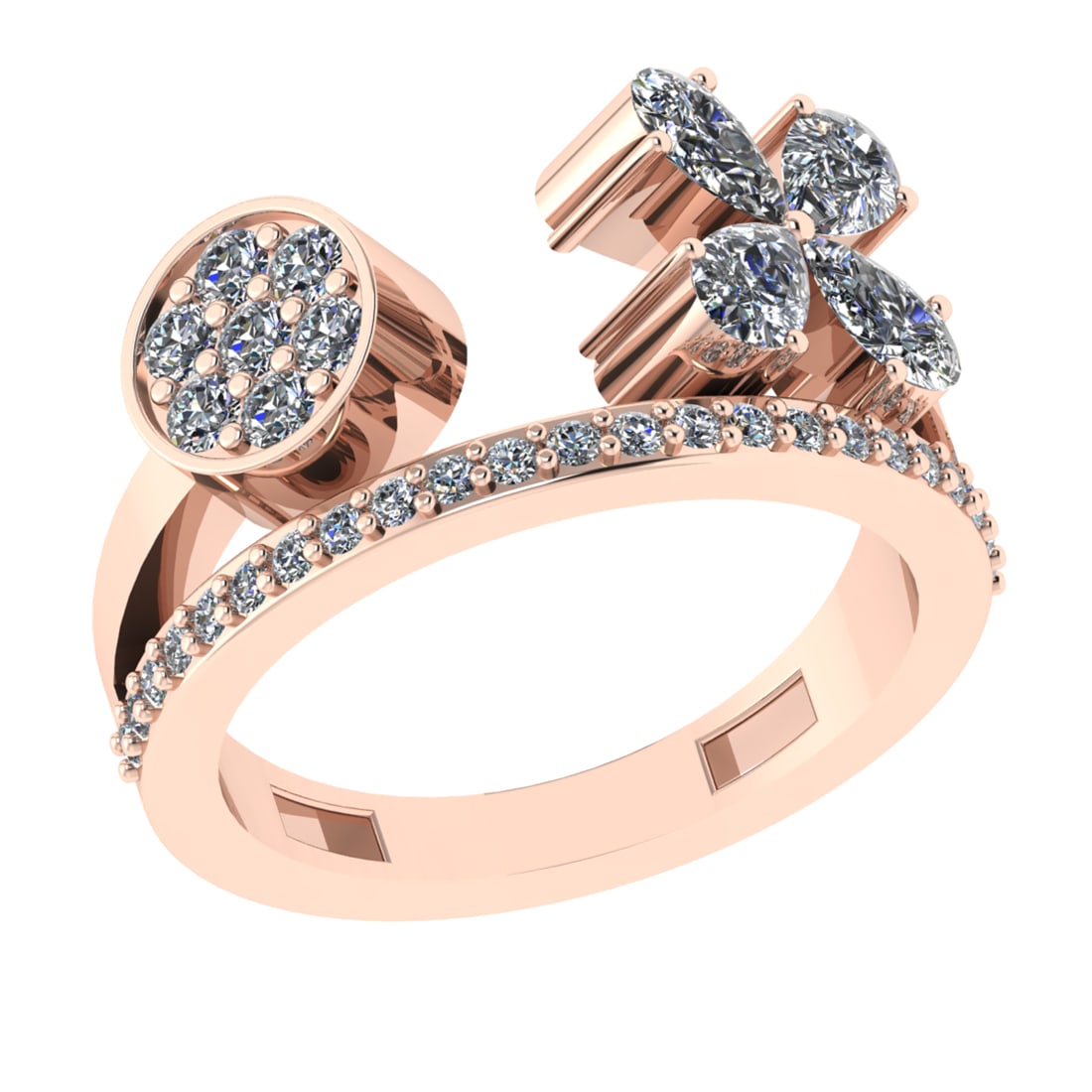 1.49 Ctw VS/SI1 Diamond Prong Set 14k Rose Gold Engagement Ring: Center Daimond Weight :-1.00 Ctw ( Pear Cut) Color : G-H Clarity : VS/SI1 Side Diamond Weight Of Ctw 0.49 Ctw Color : G-H Clarity : VS/SI1 Daimond Setting : Prong Metal Weight : Approx 5.93 gram 14k