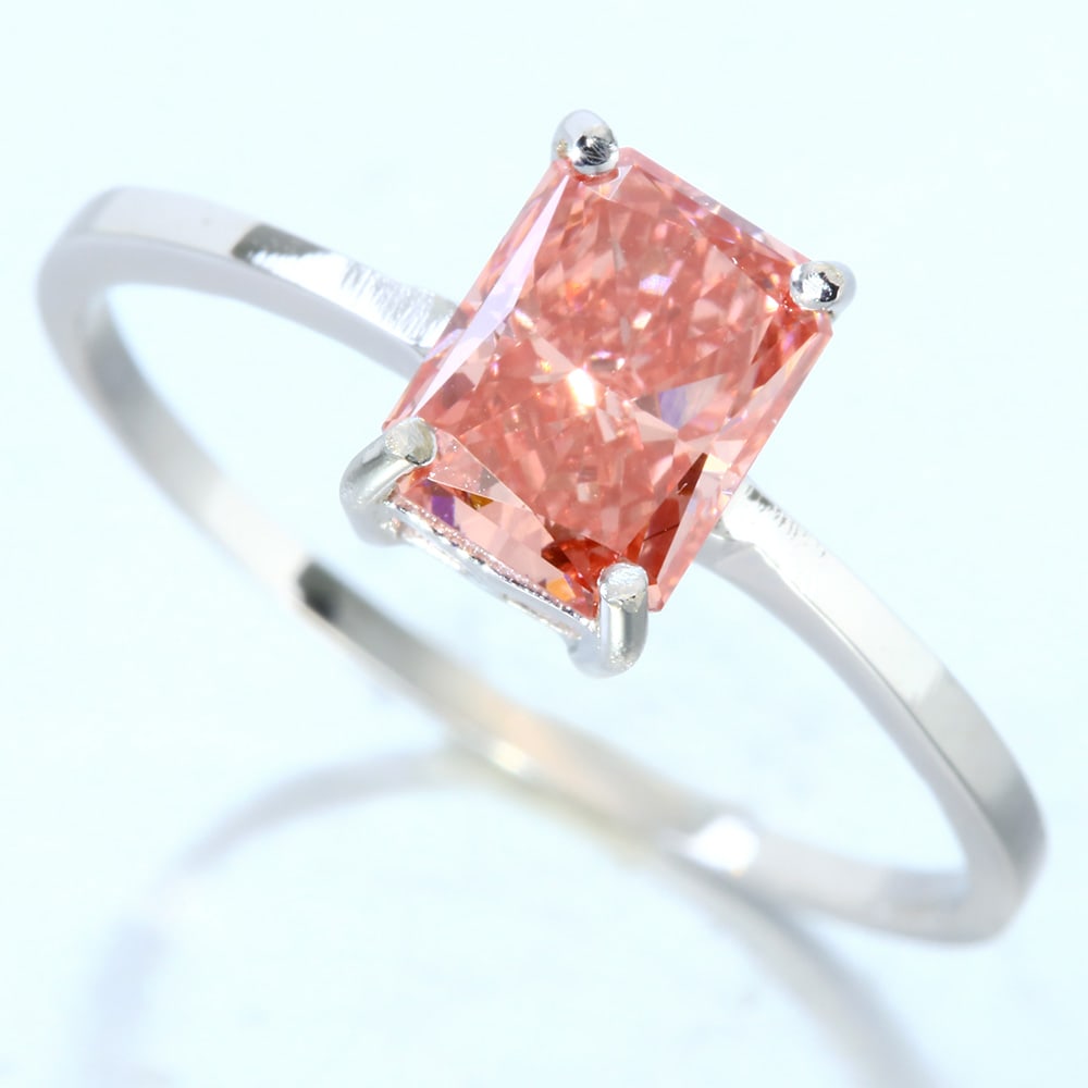 1.20 CT PINK LAB GROWN ( IGI Certified )DIAMOND 14K SOLID WHITE GOLD RING (1 of 1)