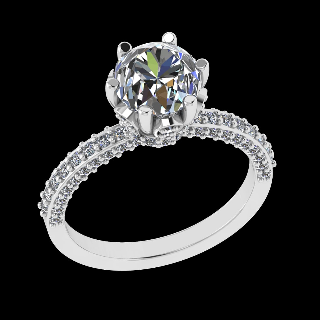 2.44 Ctw VS/SI1 Diamond Prong Set 10K white Gold Engagement Ring: Center Daimond Weight :-1.67 Ctw ( Round Cut) Color : J-K Clarity : VS/SI1 Side Diamond Weight Of Ctw 0.77 Ctw Color : J-K Clarity : VS/SI1 Daimond Setting : Prong Metal Weight : Approx 4.56 gram 10K 