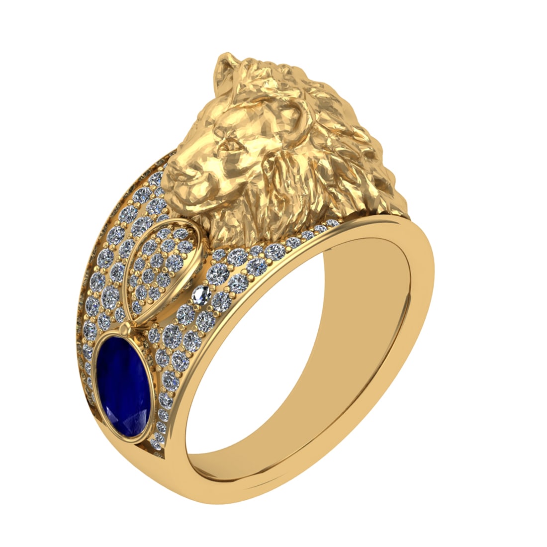 1.57 Ctw VS/SI1 Blue Sapphire and Diamond 14K Yellow Gold Engagement Ring (: Center stone Weight :-0.75 Ctw ( Oval Cut) Center Stone Color :- Blue Sapphire Center Stone Setting : Prong Side Diamond Weight Of Ctw 0.82 Ctw Color : G-H Clarity : VS/SI1 Stone Setting : Prong