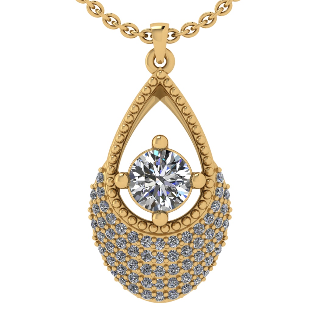 0.80 Ctw VS.SI1 (ALL DIAMOND ARE LAB GROWN ) Diamond 14k Yellow Gold Neckla (1 of 1)