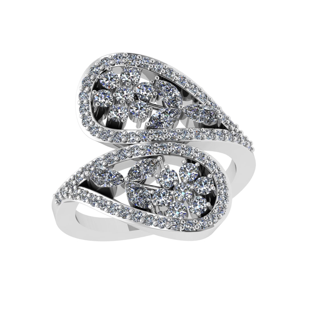 1.60 Ctw VS/SI1 Diamond 14K White Gold Engagement Ring (ALL DIAMOND ARE LAB: Total Diamond Weight :-1.60 Ctw (Round & Marquise cut) Color :- J-K Clarity :VS/SI1 Setting : Prong Metal Weight : Approx 6.10 Gram 14K White Gold Engagement Ring Current Ring Size-6 (ALL DIAMOND ARE 