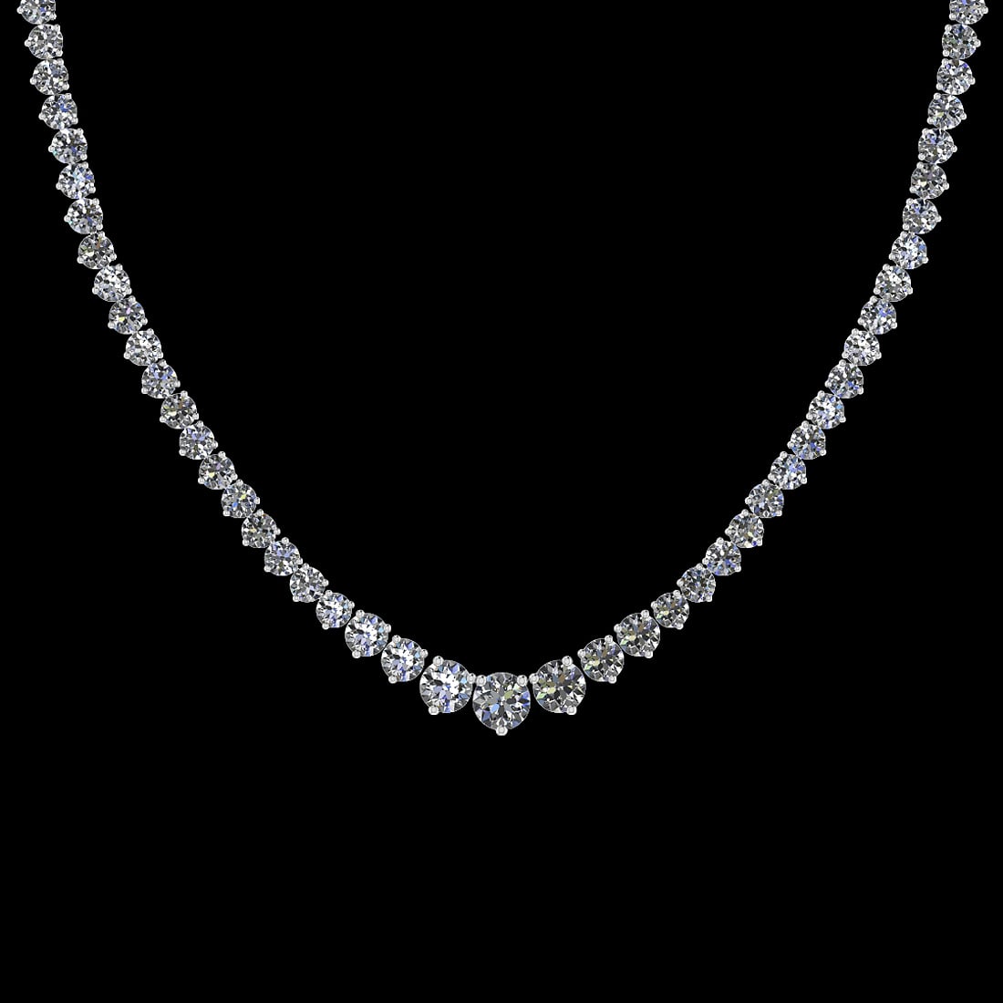 5.63 Ctw VS/SI1 Diamond 14K White Gold Princess Necklace (ALL DIAMOND ARE L: Center Diamond Weight : 5.63 Ctw (Round Cut) Center Diamond Color :- J-K Center Clarity : VS/SI1 Stone Setting : Prong 14K White Gold Princess Necklace (ALL DIAMOND ARE LAB GROWN ) Size :-17 Inch