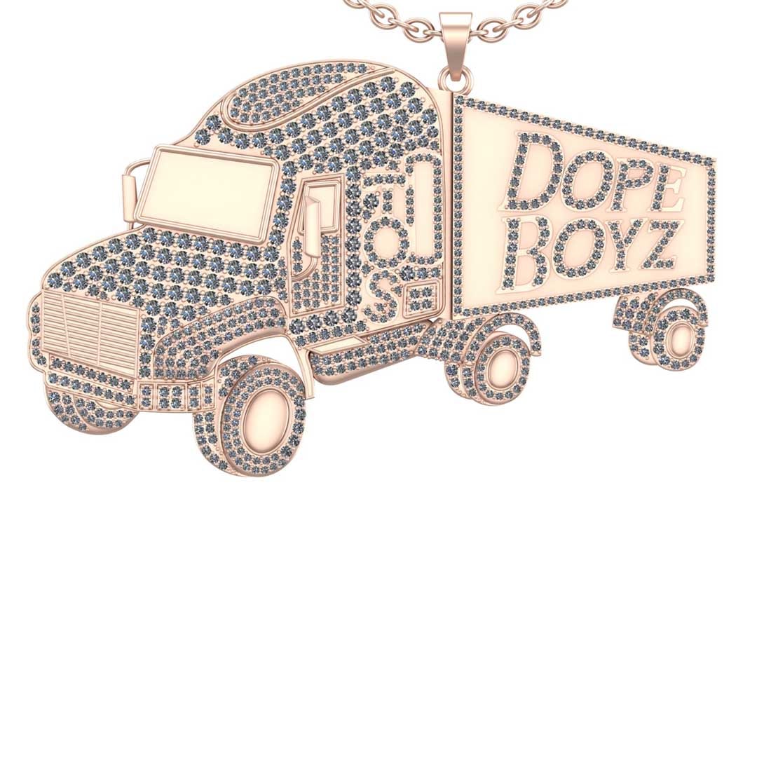 7.81 Ctw VS/SI1 Diamond 10K Rose Gold Hip Hop Style Necklace (ALL DIAMOND A (1 of 1)
