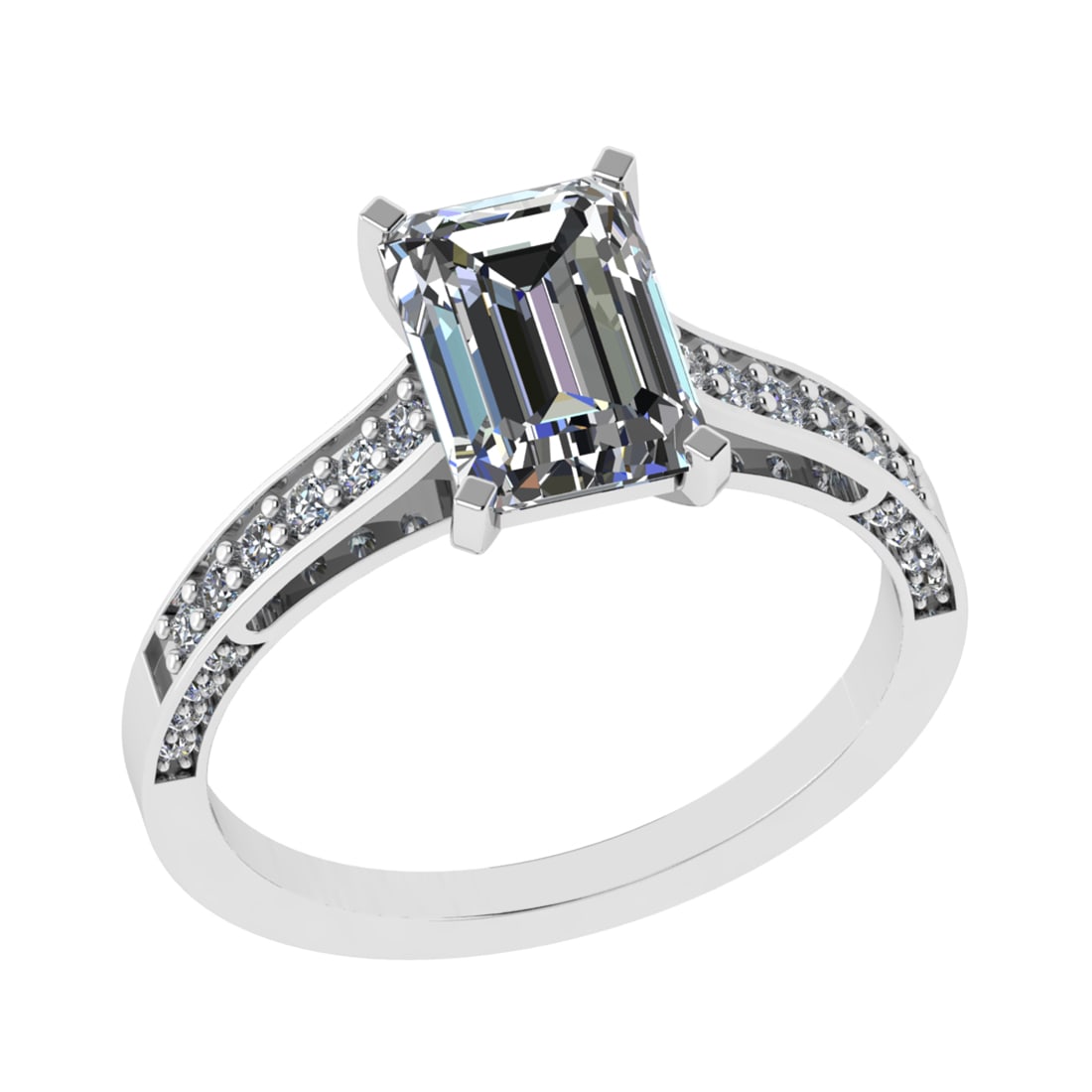 2.29 Ctw VS/SI1 Diamond 14k white Gold Engagement Ring (ALL DIAMOND ARE LAB (1 of 2)