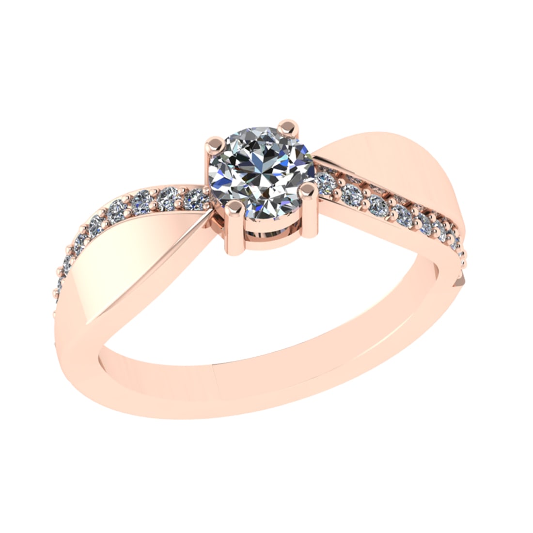 0.72 Ctw VS/SI1 Diamond 14k Rose Gold Engagement Ring (ALL DIAMOND ARE LAB: Center Daimond Weight :-0.50 Ctw ( Round Cut) Color : G-H Clarity : VS/SI1 Side Diamond Weight Of Ctw 0.22 Ctw Color : G-H Clarity : VS/SI1 Daimond Setting : Prong Metal Weight : Approx 4.33 gram 14k 