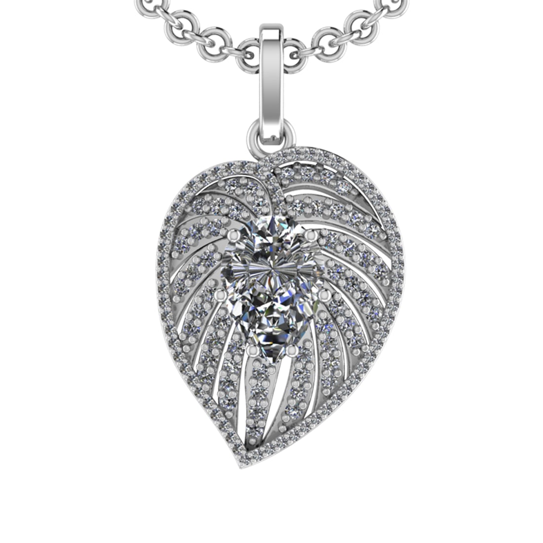 3.10 Ctw VS/SI1 Diamond 14k white Gold Pandant (ALL DIAMOND ARE LAB GROWN ): Center Daimond Weight :-2.50 Ctw ( Pear Cut) Color : G-H Clarity : VS/SI1 Side Diamond Weight Of Ctw 0.60 Ctw Color : G-H Clarity : VS/SI1 Daimond Setting : Prong Metal Weight : Approx 4.46 gram 14k