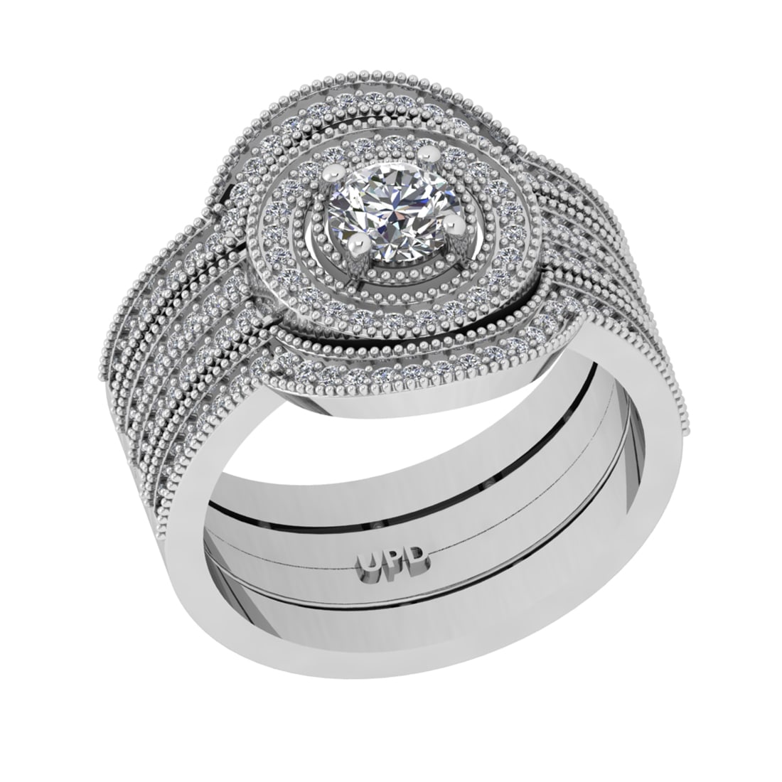 1.15 Ctw VS/SI1 Diamond 14K White Gold Engagement Ring (ALL DIAMOND ARE LAB: Center Diamond Weight :- 0.50 Ctw (Round cut) Color :- J-K Clarity : I2/I3 Center Stone Setting : Prong Side Diamond Weight Of Ctw 0.65 Ctw Color : J-K Clarity : VS/SI1 Stone Setting : Prong Metal