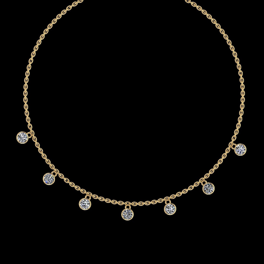 1.05 Ctw VS/SI1 Diamond 14K Yellow Gold Yard Necklace (ALL DIAMOND ARE LAB
