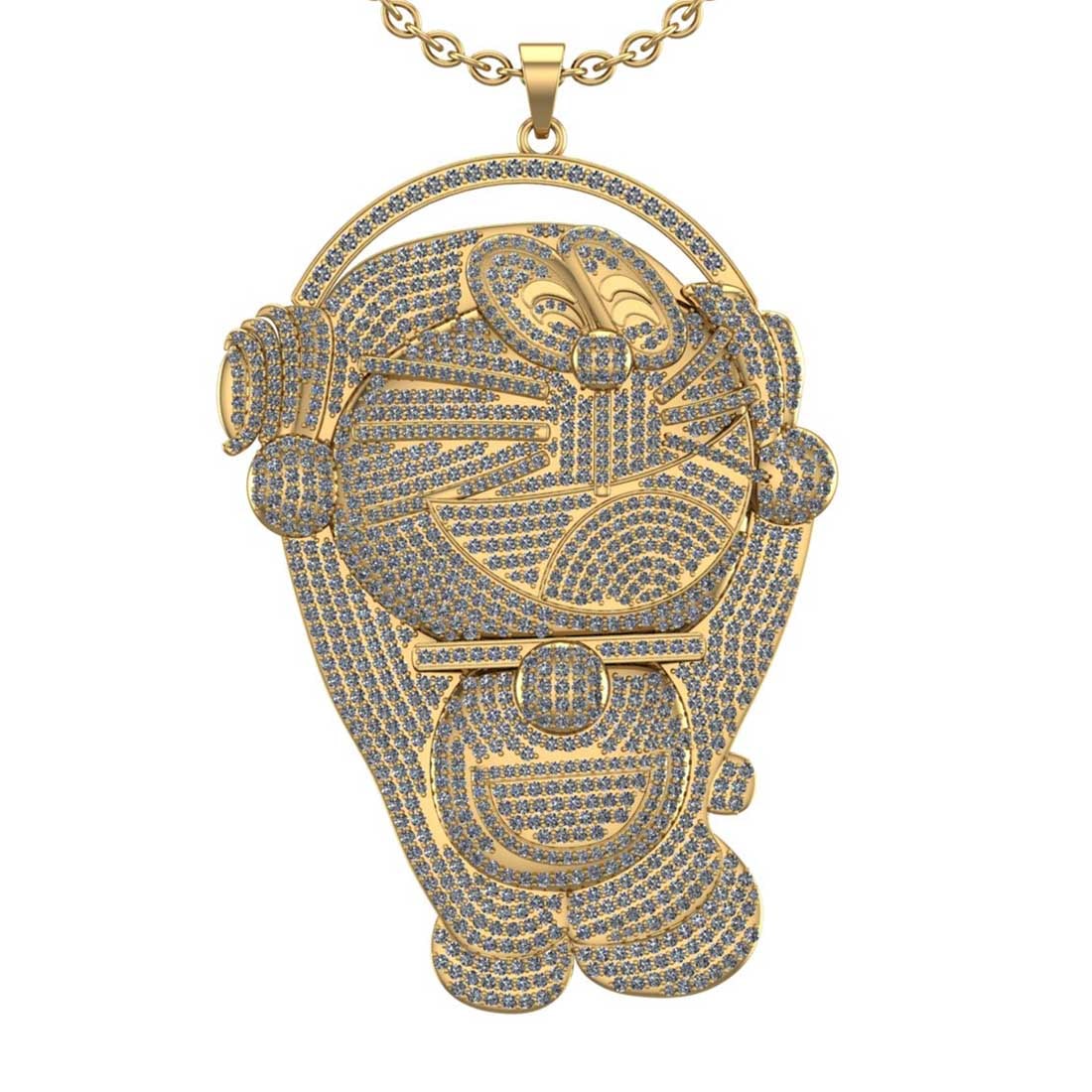 11.44 Ctw VS/SI1 Diamond 10K Yellow Gold Hip Hop Style Necklace (ALL DIAMON (1 of 1)