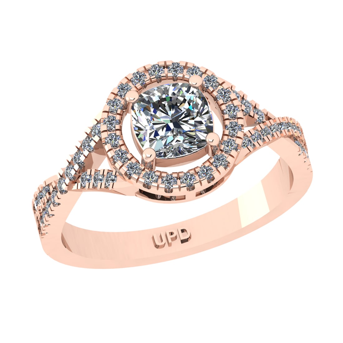 1.40 Ctw VS/SI1 Diamond 14k Rose Gold Engagement halo Ring (ALL DIAMOND ARE: Center Daimond Weight :-1.00 Ctw ( Cushion Cut) Color : G-H Clarity : VS/SI1 Side Diamond Weight Of Ctw 0.40 Ctw Ctw Color : G-H Clarity : VS/SI1 Daimond Setting : Prong Metal Weight : Approx 4.20 gra
