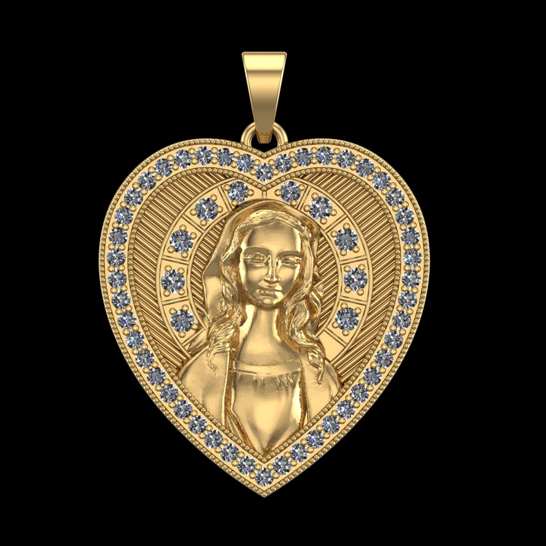 1.15 Ctw SI2/SI1 Diamond 10k Yellow Gold Pendant (ALL DIAMOND ARE LAB GROWN (1 of 1)