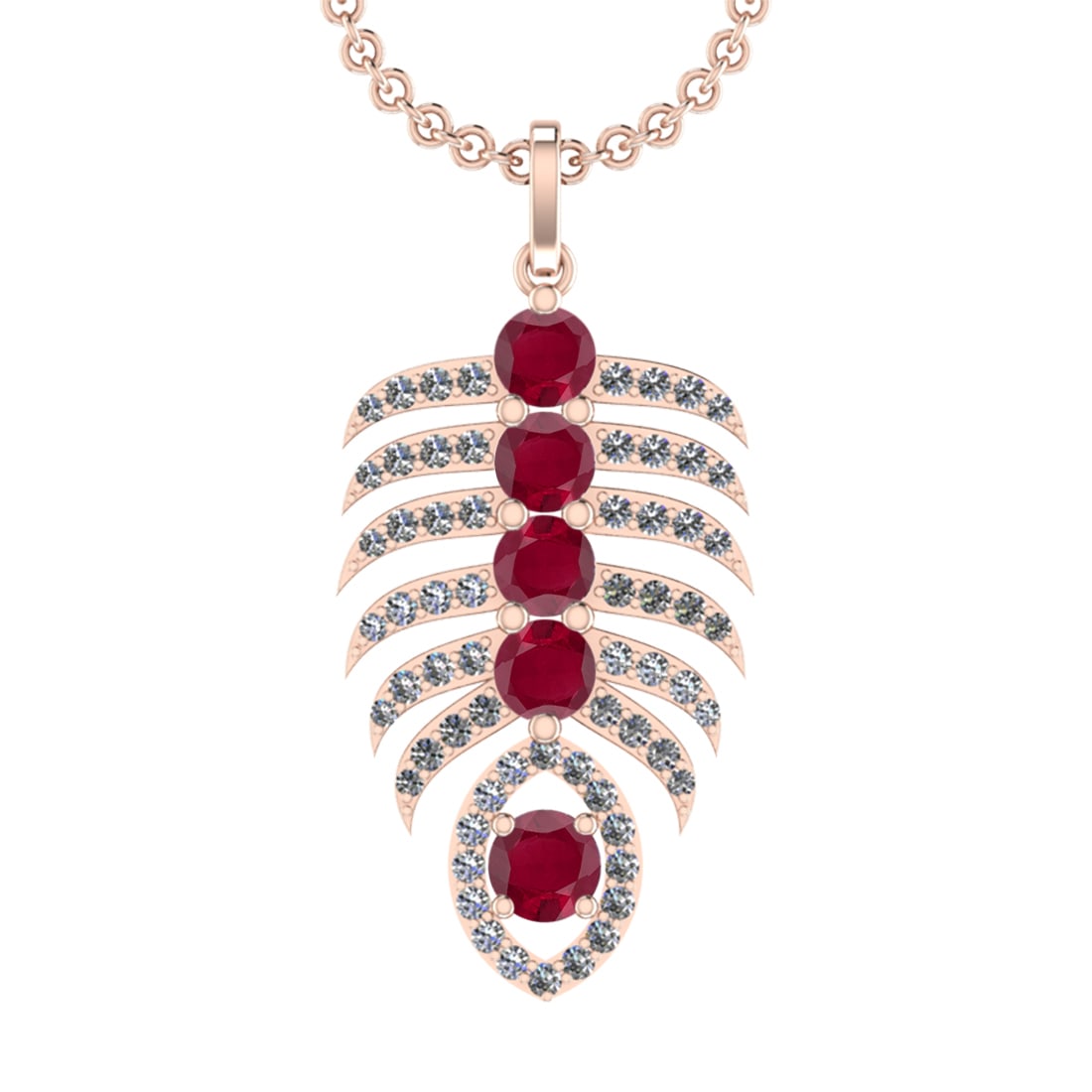 4.60 Ctw VS/SI1 Ruby and Diamond 14k Rose Gold Pandant (ALL DIAMOND ARE LAB: Center Stone Weight :-3.00 Ctw ( Round Cut) Center Stone Color :- Ruby Center Stone Setting : Prong Side Diamond Weight Of Ctw :- 1.60 Ctw Color : J-K Clarity : VS/SI1 Daimond Setting : Prong Metal We