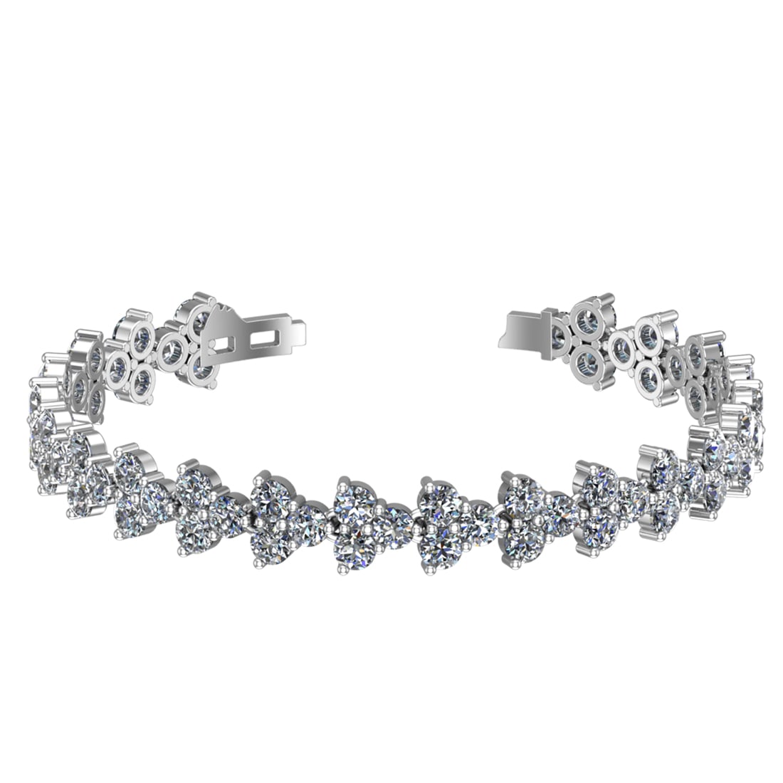 13.26 Ctw SI1/SI2 Diamond 14k white Gold Bracelet (ALL DIAMOND ARE LAB GROW (1 of 1)