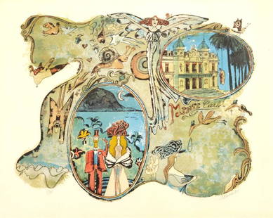 Born Adolf (1930 - 2016) Monte Carlo, 1973: multicolor lithography 5/35, mat window 50 x 63,5 cm, signed bottom right A Born 73, framed, mount, glass