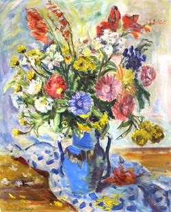 Benes Vincenc (1883 - 1979) Bouquet: oil/canvas, 73 x 60 cm, signed bottom left V. Benes, framed