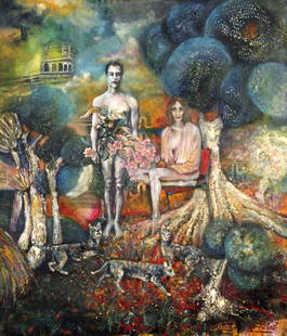 Go Raitr Jan (1960) Spring: oil/canvas, 115,5 x 99 cm, signed bottom right and Jan R. Go on the reverse, original exhibition paper label on the reverse "Umelec", 2016, framed