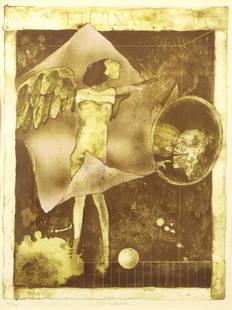 Suchanek Vladimir (1933) Andela: multicolor lithography 14/100, mat window 41,5 x 31 cm, signed bottom middle Vlad Suchanek, framed, mount, glass